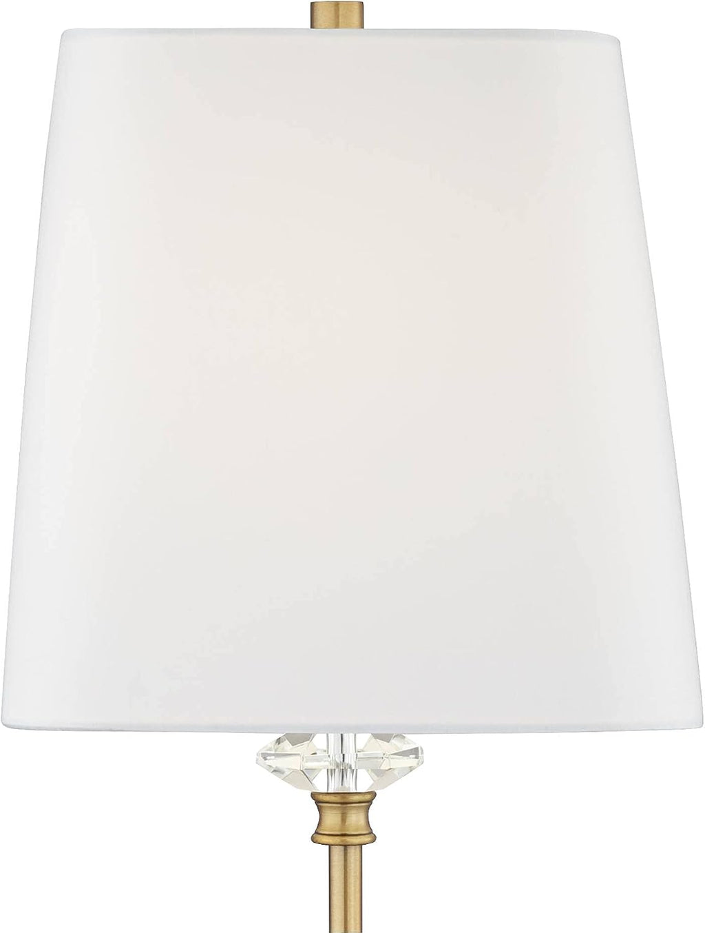 Gold Column Crystal White Shade Buffet Table Lamp