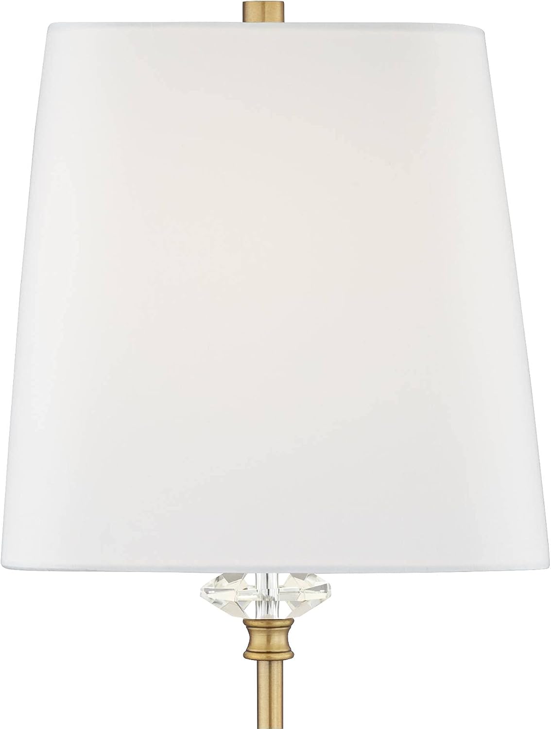 Gold Column Crystal White Shade Buffet Table Lamp