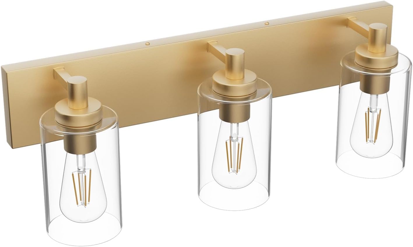 Tipace Gold Clear Glass 3-Light Vanity Light