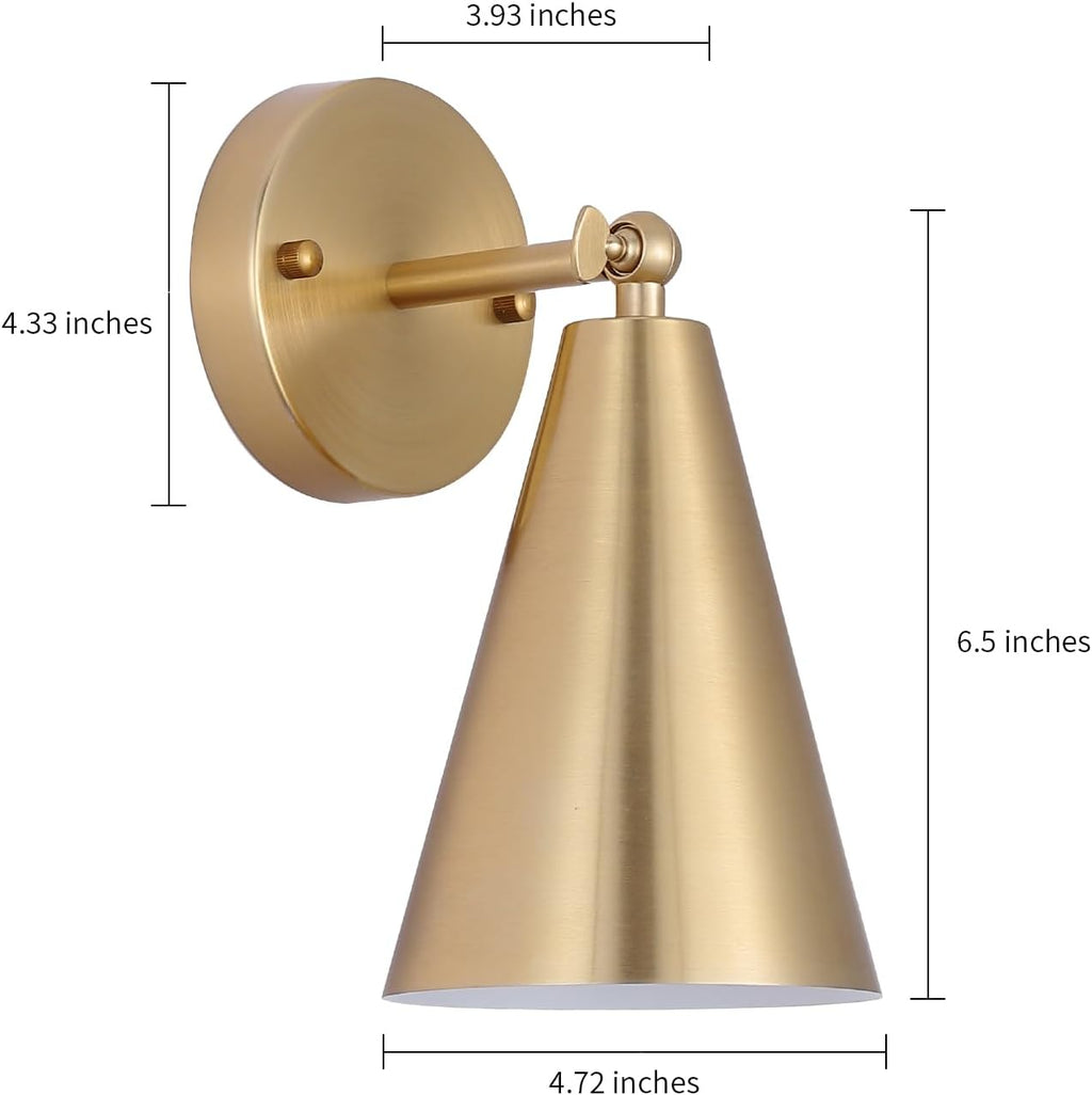 Brass Metal Shade Swing Arm Wall Sconces