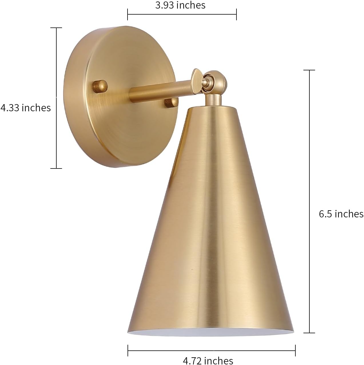 Brass Metal Shade Swing Arm Wall Sconces