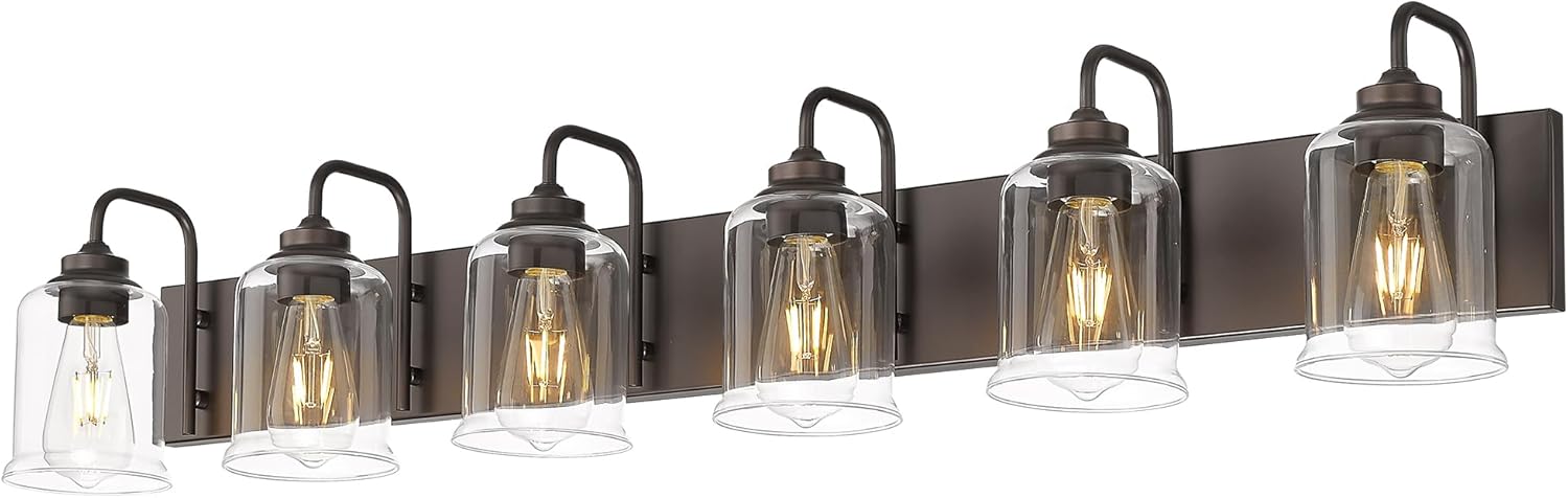 Zeyu ORB Clear Glass 6-Light Farmhouse Vanity Light