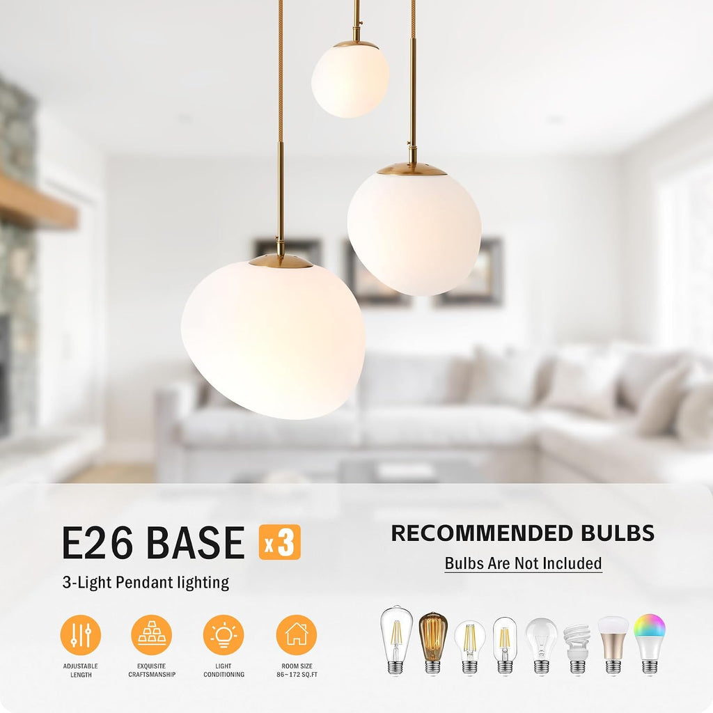 EFPefect Globe 3-Light Cluster Pendant Light