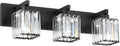 Black Crystal 3-Light Modern Bathroom Vanity Light