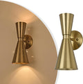 Gold Up Down Mid Century Hardwired Wall Sconce