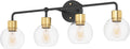 Inlight Black Gold Globe 4-Light Bathroom Vanity Light