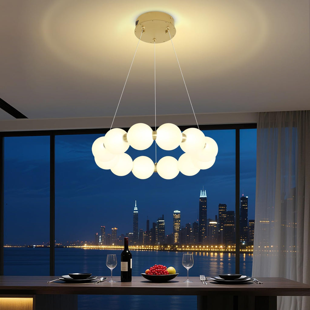 Gold Round Ring Globe Dining Room Chandelier