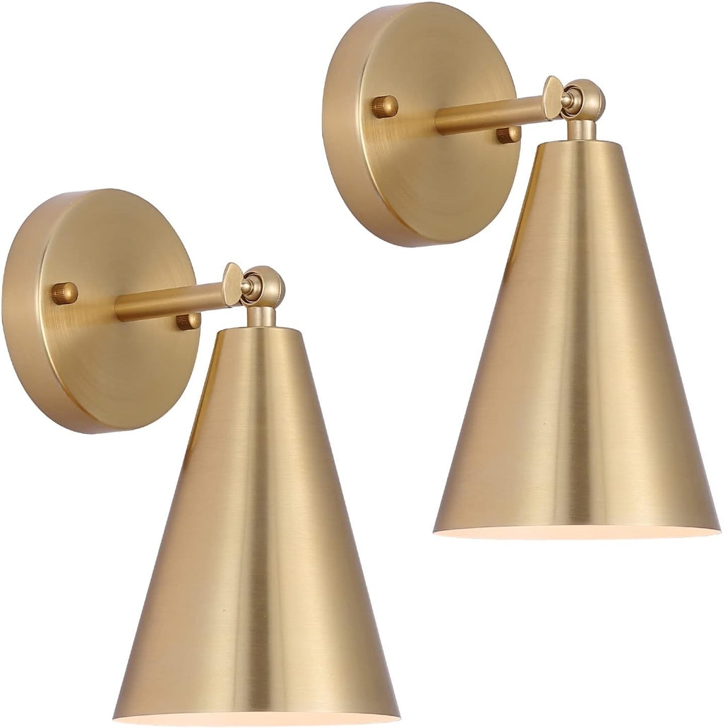 Brass Metal Shade Swing Arm Wall Sconces