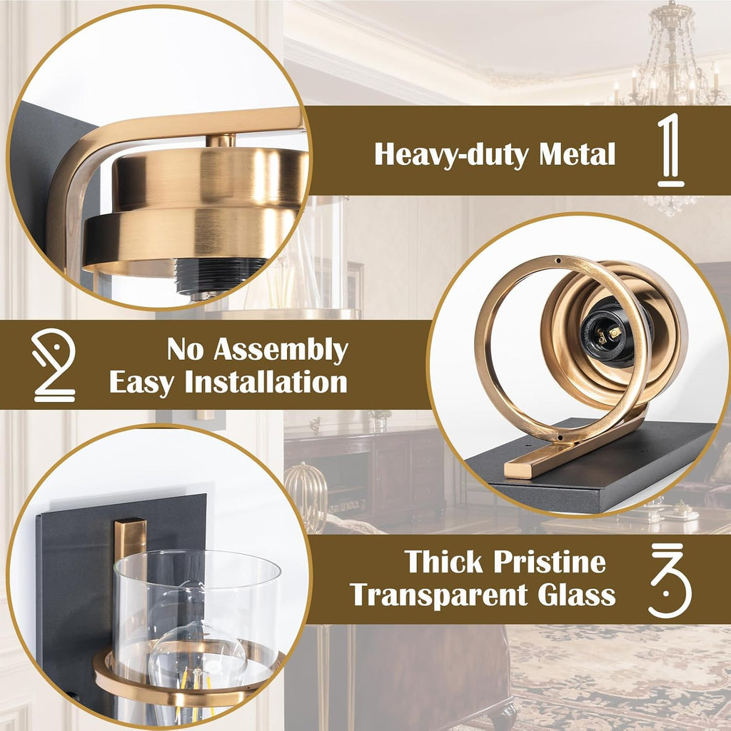 Matte Black Brass Modern Wall Sconces