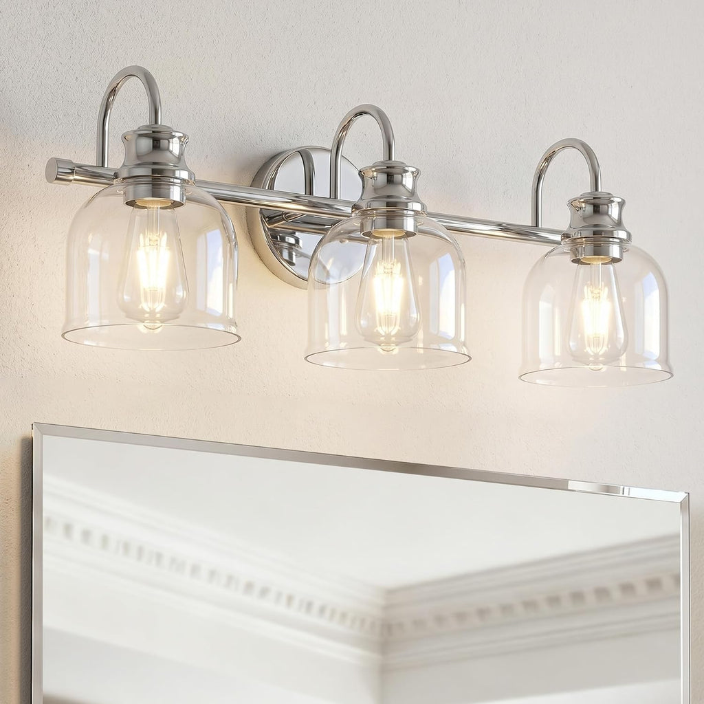 Ursola Chrome Clear Glass 3-Light Vanity Light