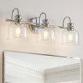 Ursola Chrome Clear Glass 3-Light Vanity Light