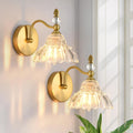Matte Brass Vintage Hardwired Wall Sconces Set