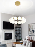 Gold Round Ring Globe Dining Room Chandelier