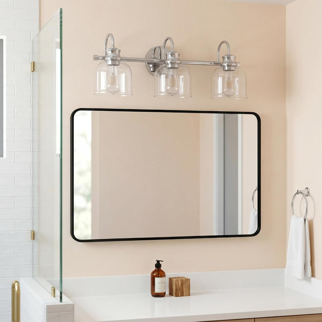 Ursola Chrome Clear Glass 3-Light Vanity Light