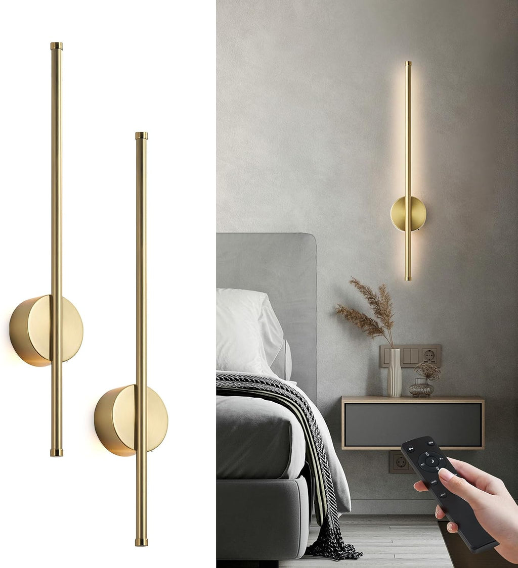 Brass Remote Rechargeable Dimmable Wall Sconces