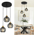 Smoke Glass 3-Light Adjustable Globe Chandelier