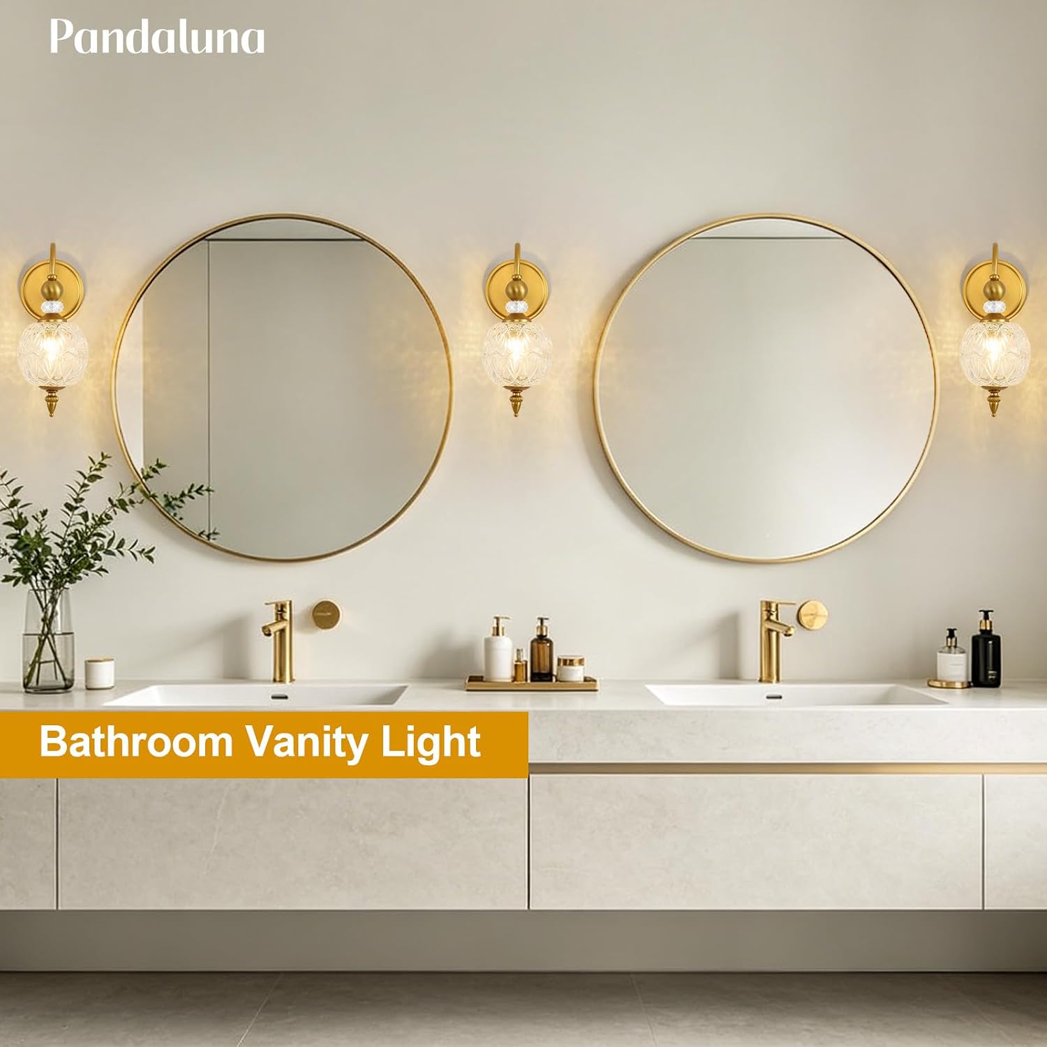 Matte Brass Ribbed Glass Boho Wall Sconce
