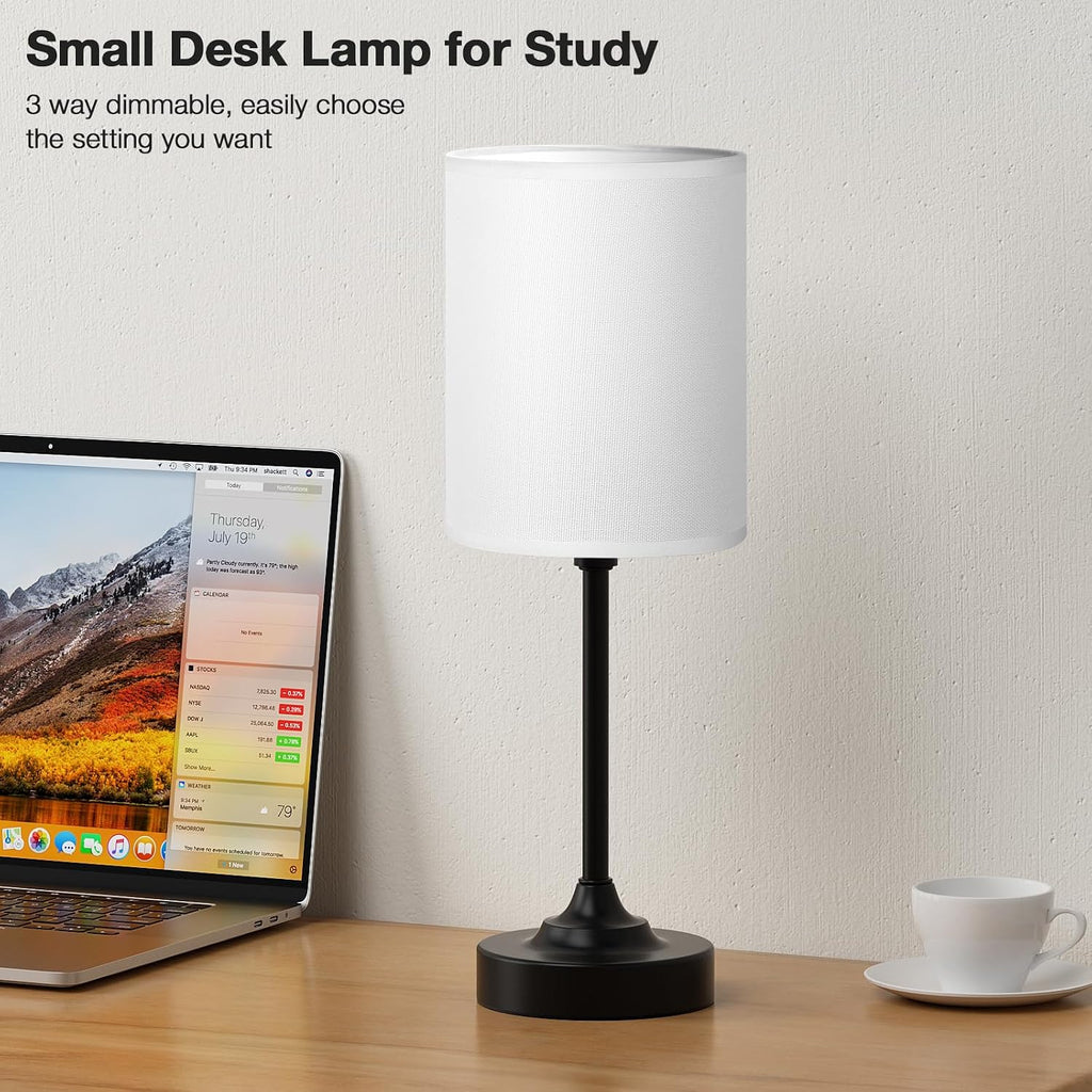 Linen Shade Touch 3-Way Dimmable Table Lamp