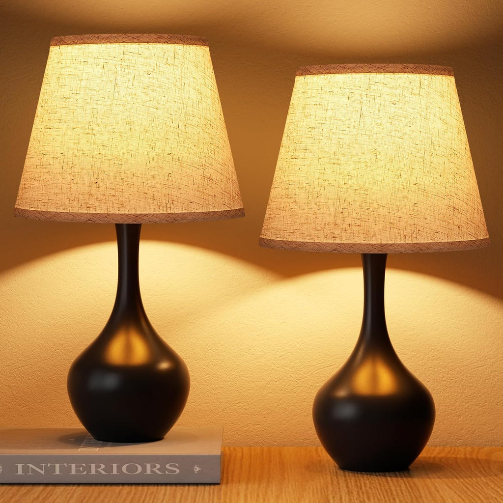 Black Touch 3-Way Dimmable Small Table Lamp