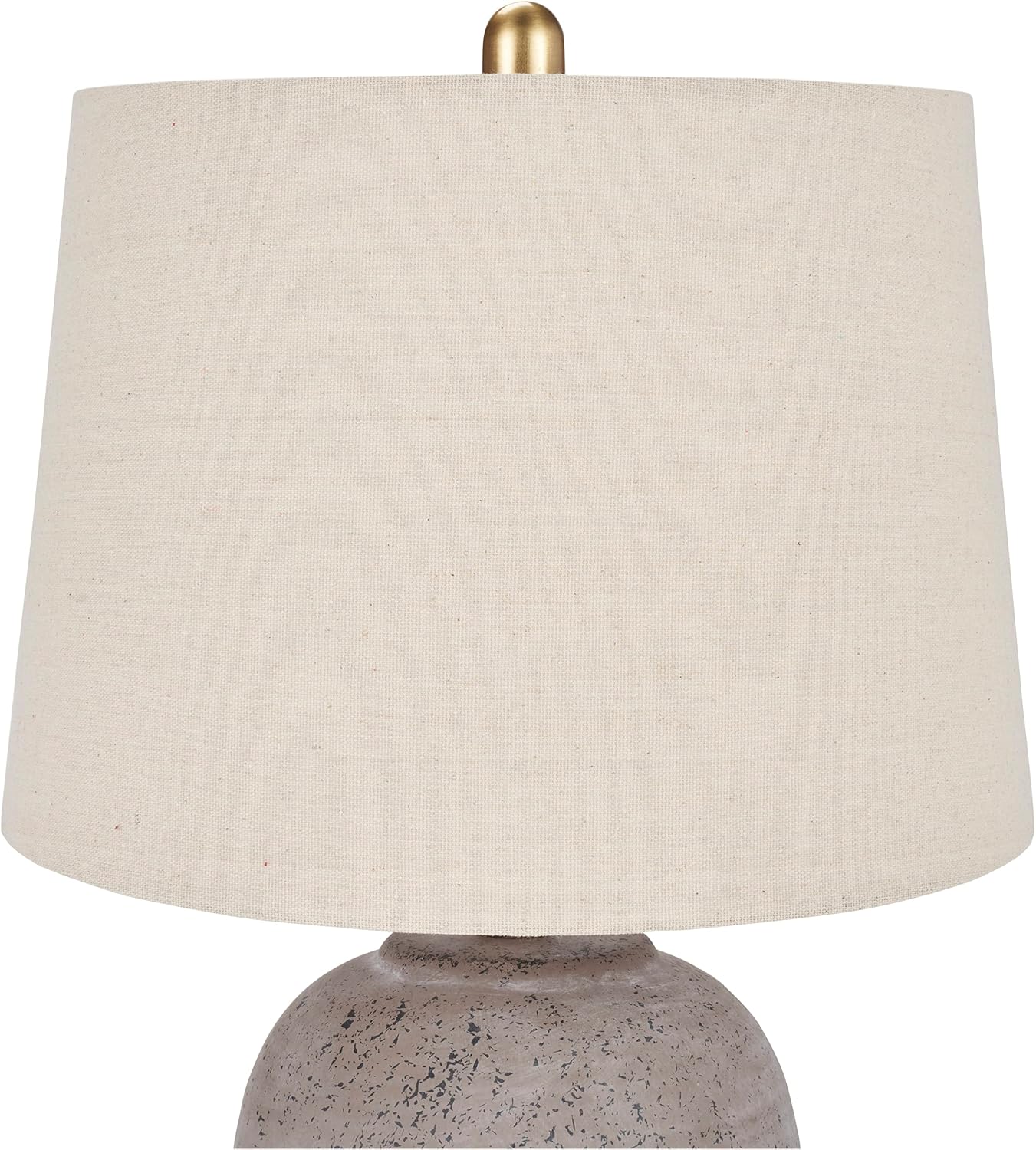 Grey Brown Ceramic Beige Linen Shade Table Lamp